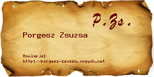 Porgesz Zsuzsa névjegykártya